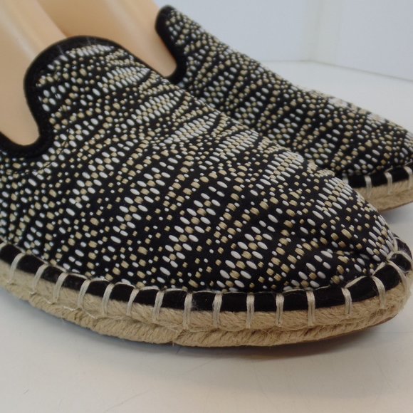 Universal Thread Shoes - Universal Thread Carly Womens Black Woven Espadrille Flat Slip on 9.5